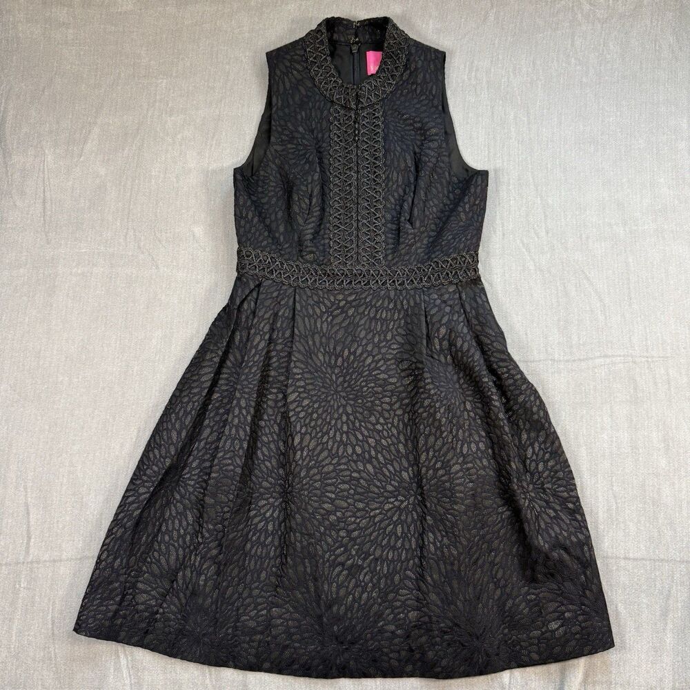 NWT Lilly Pulitzer Onyx Black FRANCI Dress Size 6 Fit Flare & Pockets LBD